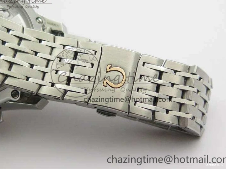 0427 HighQuality De Ville Chronograph SS OMF 1:1 Best Edition White Dial On SS Bracelet A 8151